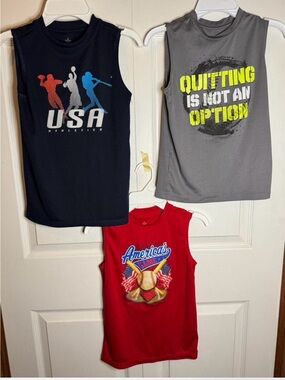 Source Unknown Kids Athletic Tank Tops - Black, Gray, Red